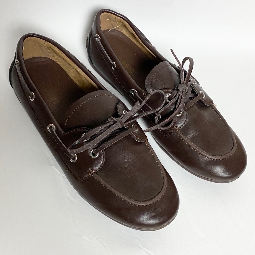 Dark Brown Faux Leather Cushionaire BOAT Loafer Shoes! Size 9